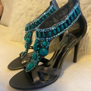 Gorgeous Aqua Gemstone Heels